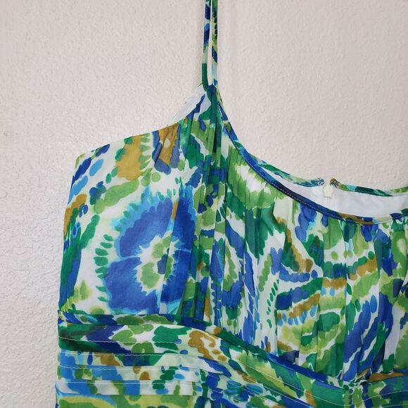 Jones‎ New York Chiffon Babydoll Bandage Dress Cocktail Party Turquoise Size 16 - Picture 7 of 16